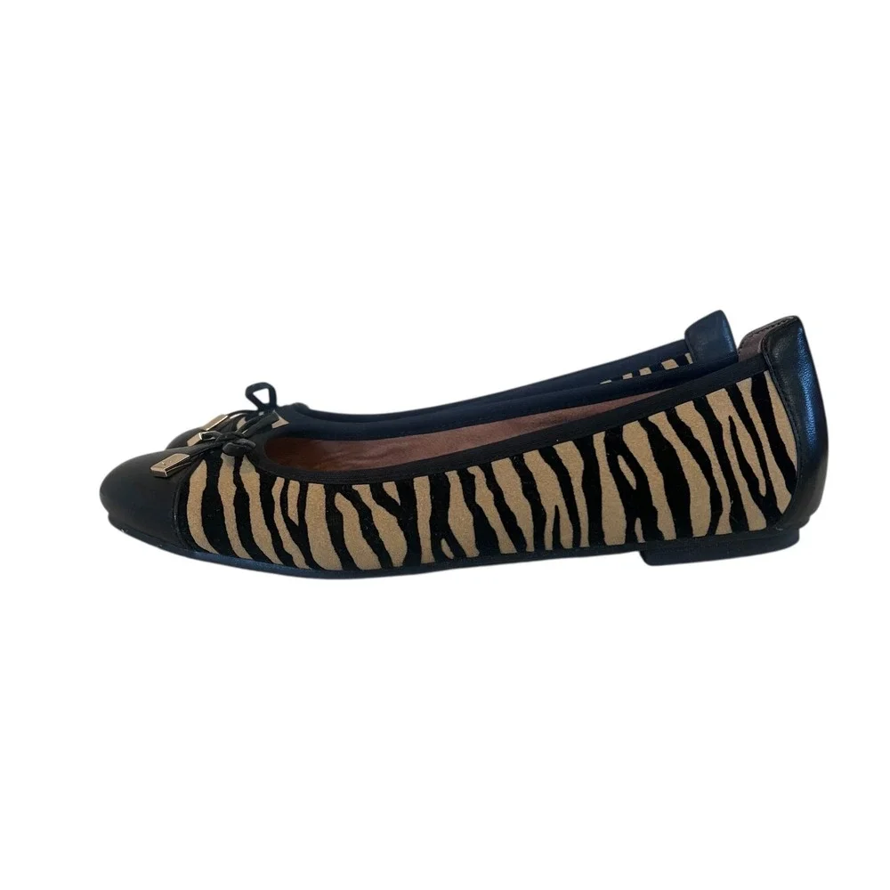 Vionic Minna Ballet Flat Round Toe Tiger Print Black Tan Size 7.5 - Picture 3 of 9